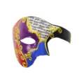 Halloween Maskerade Halbgesicht Phantom Maske fur Party dekorative Requisite Kostum - Bemalte Musiknoten Halbgesicht - Schwarz Blau Lila