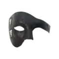Schwarze Halbmaske Maskerade Maske Phantom Oper Party Halloween Kostüm Verkleidung - Bemalte Musiknoten Halbgesicht - Schwarz