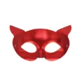 Masque de chat métallique rouge sexy PVC mascarade fête masque yeux femme costume - Rouge