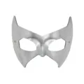 Silver PVC bat mask masquerade eye mask for Halloween party costume dress up event. - Bat Mask / Silver