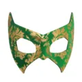 Halloween Masquerade Green Gold Bat Mask Party Costume PVC Half Face Eye Mask for Women - Green