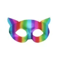 Masque de Chat PVC Arc-en-ciel Sexy Fête Yeux Mascarade Costume Accessoire Femme - Coloré