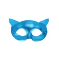 Masque chat en PVC bleu pour femme fête de mascarade, loup sexy avec des oreilles. - Bleu clair