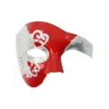 Rot und silberne halbe Gesichtsmaske für Halloween Party Kostüm Opernveranstaltungen. - Bemalte Musiknoten Halbgesicht - Rot Silber