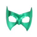 Green PVC bat mask for Halloween party, shiny metallic finish, stylish eye mask for events. - Bat Mask / Green
