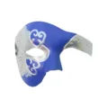 Maskerade Halbgesicht Maske blau silber Phantom Opernparty Halloween Kostüm Zubehör - Bemalte Musiknoten Halbgesicht - Blau Silber