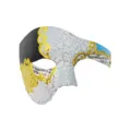 Venezianische Maske Karneval Opern Phantom Halbgesicht Maskerade Kostüm Party Gold Schwarz - Rissige Musiknoten Halbgesicht - Schwarz Blau