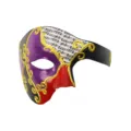 Halloween Maskerade halbes Gesicht Phantom Maske Opern Party dekorative Verkleidung Maske - Bemalte Musiknoten Halbgesicht - Schwarz Rot Lila