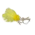 Yellow feather lace masquerade mask for Halloween party eye mask costume party accessory - Gold