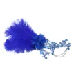 Blue Feather Lace Masquerade Mask Elegant Party Eye Mask for Women and Girls - Blue