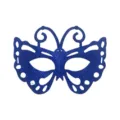 Blue glitter butterfly half face mask for masquerade party costume ball eye mask decor - Blue