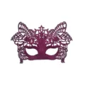 Purple glitter masquerade mask for Halloween party costume, half face lace eye mask accessory. - Rose Red