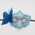 Blue Butterfly Lace Masquerade Mask Venetian Party Eye Mask for Women and Girls - One Size / Dragon Blue
