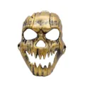 Halloween horror skull pumpkin mask terrifying party costume cosplay accessory gold - One Size / Gold