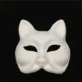 Weißer DIY Pappmaché Katzen Maske zum Bemalen, leere Tiermaske für Halloween Party Requisiten. - Fuchs