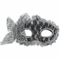 Black Lace Masquerade Mask Butterfly Venetian Party Eye Mask Women Halloween Costume Prop - One Size / Dragon Black Silver