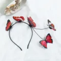 Diadema de mariposa roja mujer moda lindo aro de pelo estético colorido accesorios - Diadema de Mariposa Roja