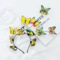 Cerchietto farfalla stile foresta 3D farfalla capelli DIY pieghevole simpatico principessa accessori - Fascia Singola / Giallo