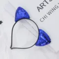 Blauer Pailletten Katzenohren Haarreif fuer Kinder süßer Haarreif Party Kopfschmuck - Katzenohr / Blau