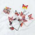 Set cerchietto per capelli con farfalle colorate per feste, carnevale e bambini. - Fascia E Forcine / Rosso