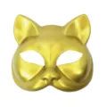 Gold cat mask half face Venetian masquerade costume party Halloween prop vintage style - Gold