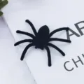 Halloween plush spider prop fake scary toy haunted house decoration black soft creepy spider - Black