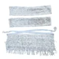 Silver sequin belly dance skirt and matching sleeves set for party performance outfit. - One Size / Top And Bottom / Silver