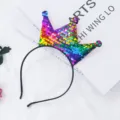 Bunte Pailletten Kronen Haarreif für Kinder, glänzender süßer Haarschmuck für Partys. - Krone / Mehrfarbig