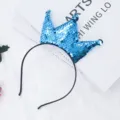 Blauer Pailletten Kronen Haarreif für Kinder, glänzender Haarschmuck für Party und Alltag. - Krone / Saphirblau