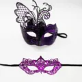 Venezianische Schmetterling Masken Set, Karneval Party Spitze Metall Strass Augenmaske Damen - Einheitsgröße / Schmetterling Eisenmaske Mit Schütze Spitzenmaske Set