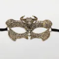 Schwarz Gold Spitze Maske Venezianische Karneval Party Kostüm Augenmaske mit Bändern - Einheitsgröße / Stier Gold Ungeformte Spitzenmaske