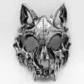 Halloween horror werewolf mask demon skull costume party carnival cosplay photo props - Werewolf Style (Silver) / Silver
