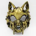 Halloween scary werewolf mask gold demon skull cosplay party props adult costume accessory - Werewolf Style (Gold) / Gold