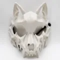 White werewolf skull mask horror Halloween costume cosplay party prop accessory SKU - Werewolf Style (White) / White