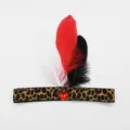 Luipaardprint veer hoofdband met rode kristallen strass voor feestelijk feest kostuum dragen. - Luipaard Haarband - Stijl B