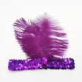 Lila Pailletten Feder Stirnband mit Strass fuer Party Kostuem Variante Stil Option Artikel - Lila
