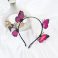 Joli serre-tête papillon rose mignon cerceau de cheveux accessoires de mode pour femmes filles - Serre-tête Papillon Rose Rouge