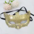 Gold masquerade mask retro half face party eye mask for women Halloween carnival dress up - Spray Painted Fox / Gold