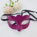Purple Venetian Masquerade Mask with Black Ribbon Halloween Party Eye Mask Costume Prop - Spray Painted Butterfly-Rose Red