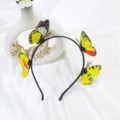 Serre-tete papillon colore accessoire cheveux femme mode mignon joli style tendance - Serre-tête Papillon Jaune