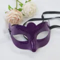 Purple masquerade mask Venetian party half face eye mask with black ribbons for women - Spray Painted Butterfly-Purple