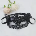 Black half face masquerade mask retro hollow eye mask for party Halloween costume dress up - Spray Painted Fox / Black