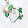 Serre-tête papillon vert, style coréen mignon bandeau large pour femmes tous les jours. - Serre-tête Papillon Vert