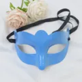 Blaue Maskerade Maske Venezianische Party Halbgesicht Augenmaske mit Bändern für Halloween - Spritzlackiert Schmetterling-Blau