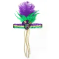 Auffälliges Mardi Gras Feder-Stirnband mit lila Straußenfeder und Paillettenperlen - Upgrade-Version Federstirnband - Joker Typ B