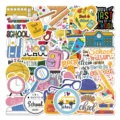 Set adesivi impermeabili ritorno a scuola, simpatico sticker per quaderno e borraccia stock. - Serie Ritorno a Scuola