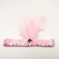 Rosa Pailletten Feder Stirnband mit Strass für Party Performance Haarschmuck Variante - Rosa