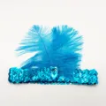 Blau Pailletten Feder Stirnband Kostüm Haarreif Party Kopfschmuck für Damen Mädchen Variante - Seeblau
