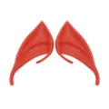 Rote Elfenohren Cosplay Latex Fee spitze Ohren Requisiten Halloween Party Kostüm Zubehör - Mini-Stil / OPP-Beutel / Rot