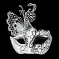 Elegante schwarz-weiße Schmetterlings-Maskenball-Maske mit Strasssteinen für Party. - Einheitsgröße / Schwarz Weiß Kontrast Hohl Eisen Maske (3)